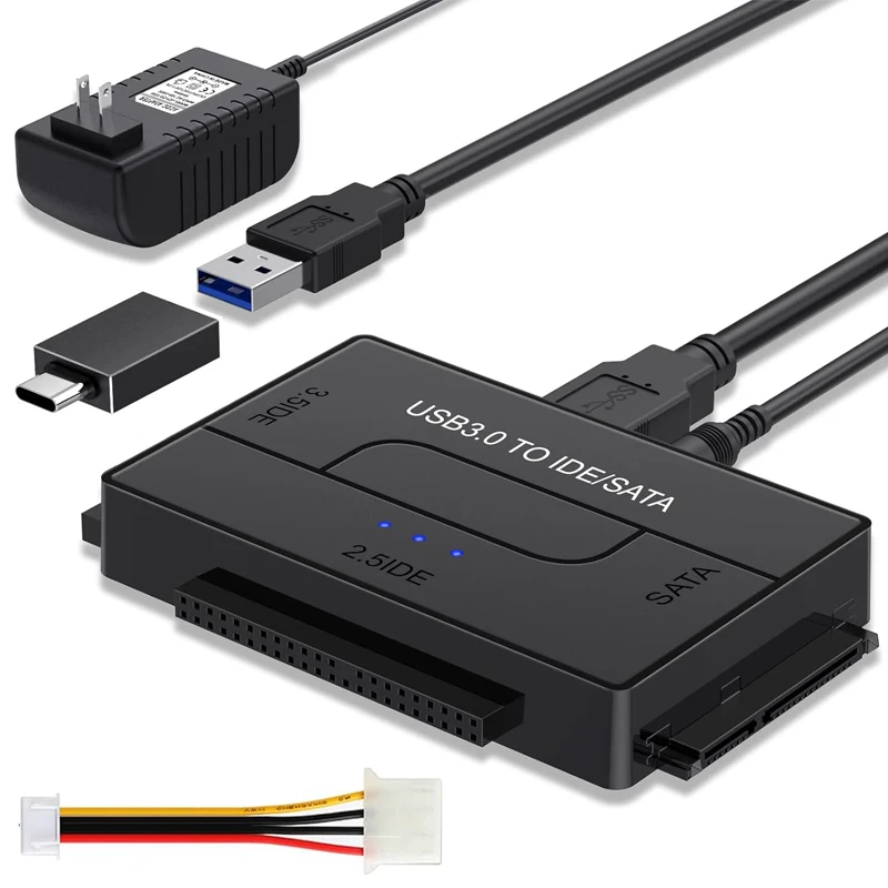Adaptador sata/ide para usb 3.0, conversor de disco rígido para universal 2.5/3.5 Polegada ide sata hdd ssd com adaptador de alimentação 12v 2a