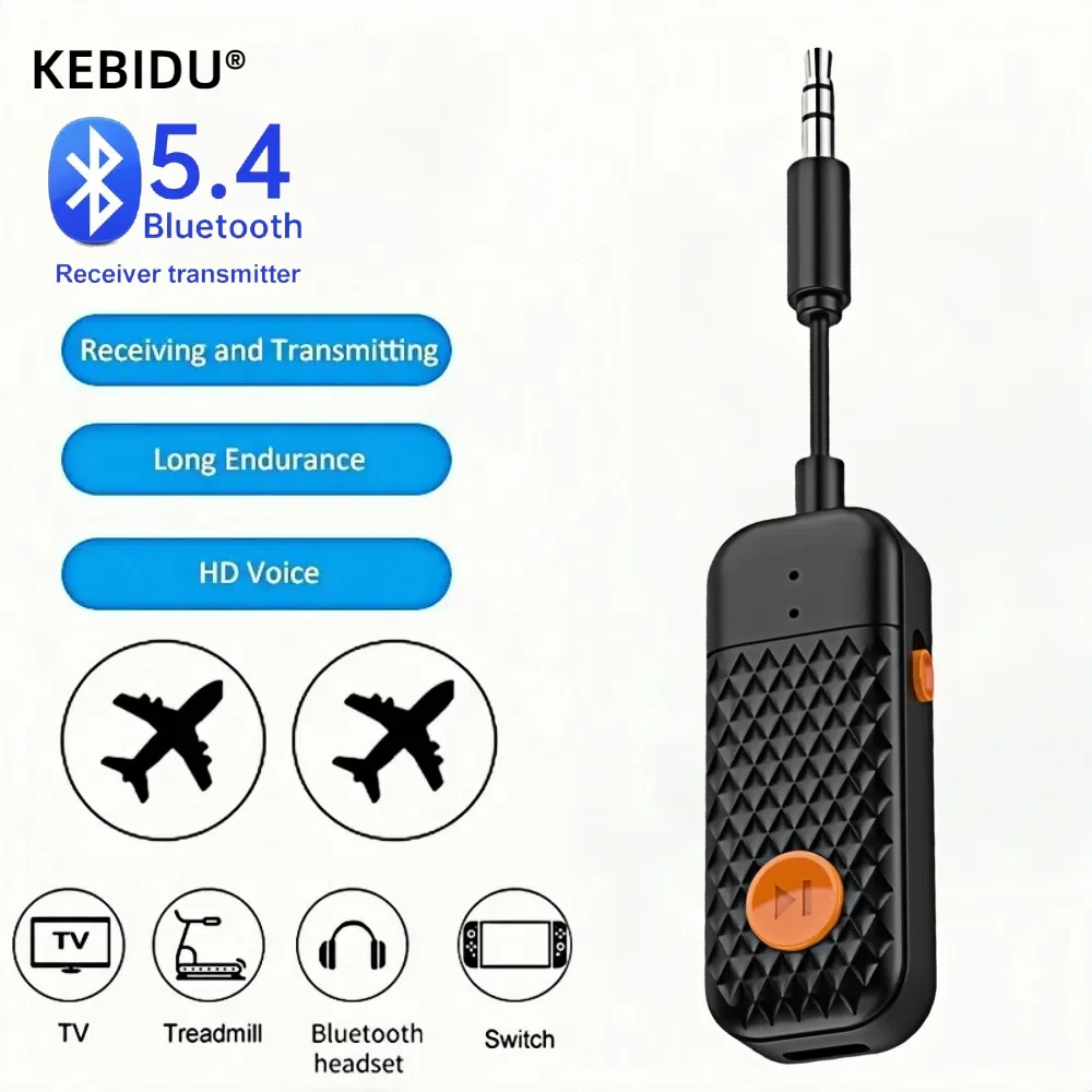 Adaptador de Áudio Sem Fio 2-em-1 Bluetooth 5.4 Aux 3.5mm Receptor Transmissor para TV, Fone de Ouvido, Rádio de Carro, Reprodutor de MP3, Caixa de Som Adaptador de Áudio Sem Fio 2-em-1 Bluetooth 5.4 Aux 3.5mm Receptor Transmissor para TV, Fone de Ouvido, Rádio de Carro, Reprodutor de MP3, Caixa de Som