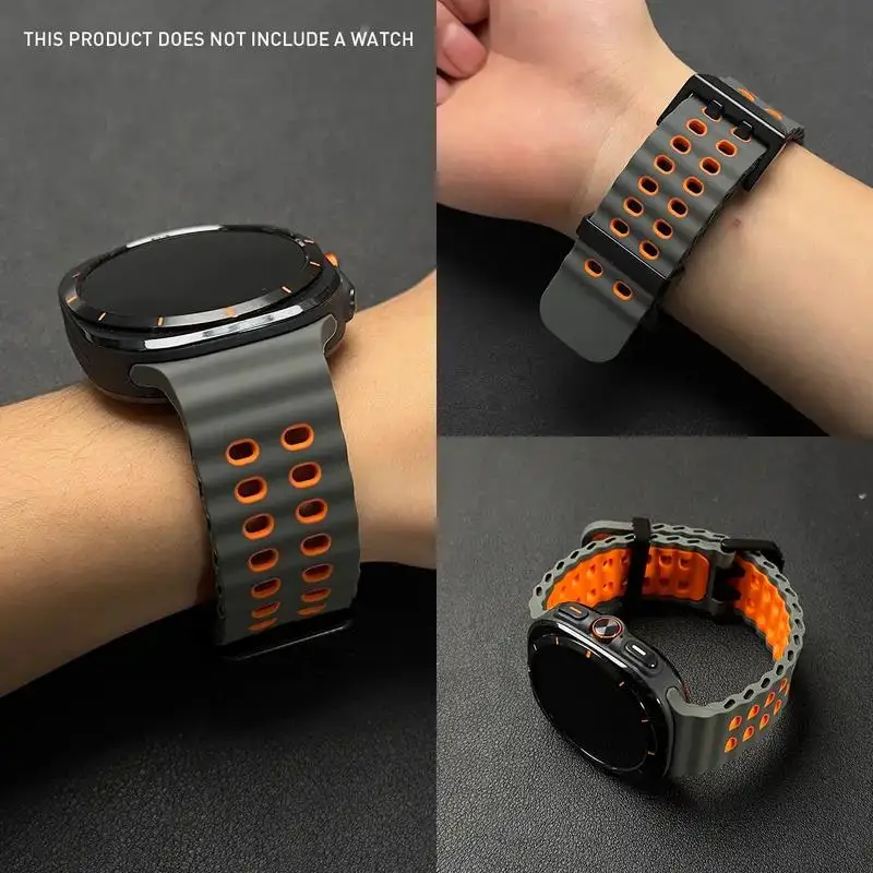 Pulseiras Originais para Samsung Galaxy Watch Ultra 2 Acessórios Esportivos Marinhos Bracelete de Silicone Correia Galaxy Watch Ultra 2025 47mm