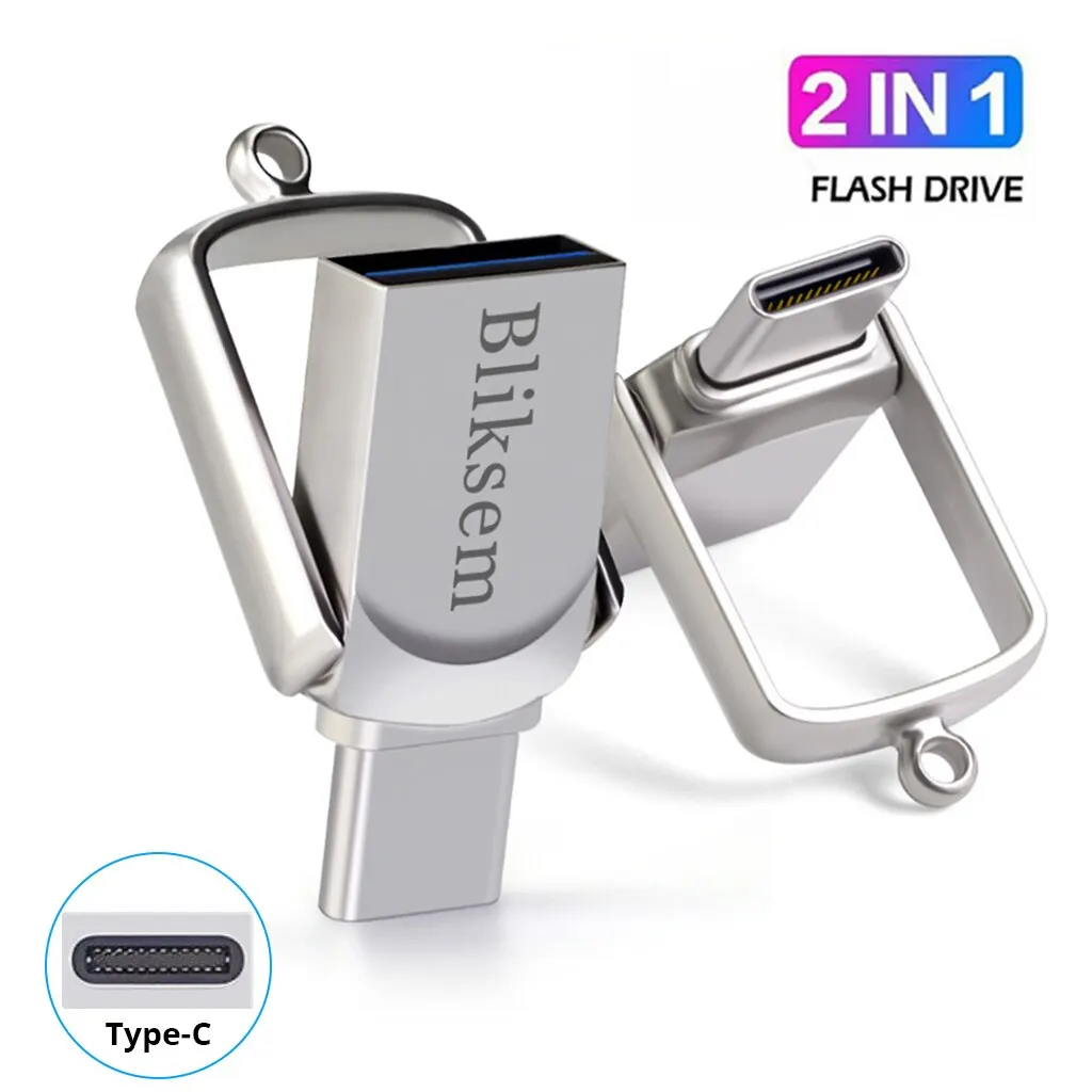 Bliksem-Unidade Flash USB de Alta Velocidade para PC, USB 2.0, Pen Drive, 2 em 1, 32GB, 64GB, 128GB, Tipo-C Bliksem-Unidade Flash USB de Alta Velocidade para PC, USB 2.0, Pen Drive, 2 em 1, 32GB, 64GB, 128GB, Tipo-C