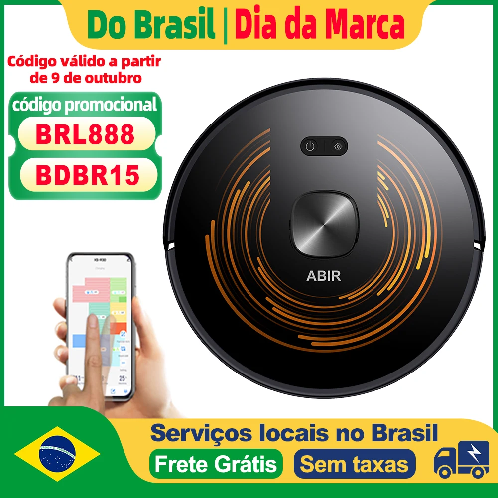 Aspirador Robô ABIR X9, Lidar Duplo, Sucção de 6500pa, Limpeza UV, Mapeamento Multi-Piso, Área Restrita via APP, Mop Inteligente para Limpeza a Seco e Úmido Aspirador Robô ABIR X9, Lidar Duplo, Sucção de 6500pa, Limpeza UV, Mapeamento Multi-Piso, Área Restrita via APP, Mop Inteligente para Limpeza a Seco e Úmido