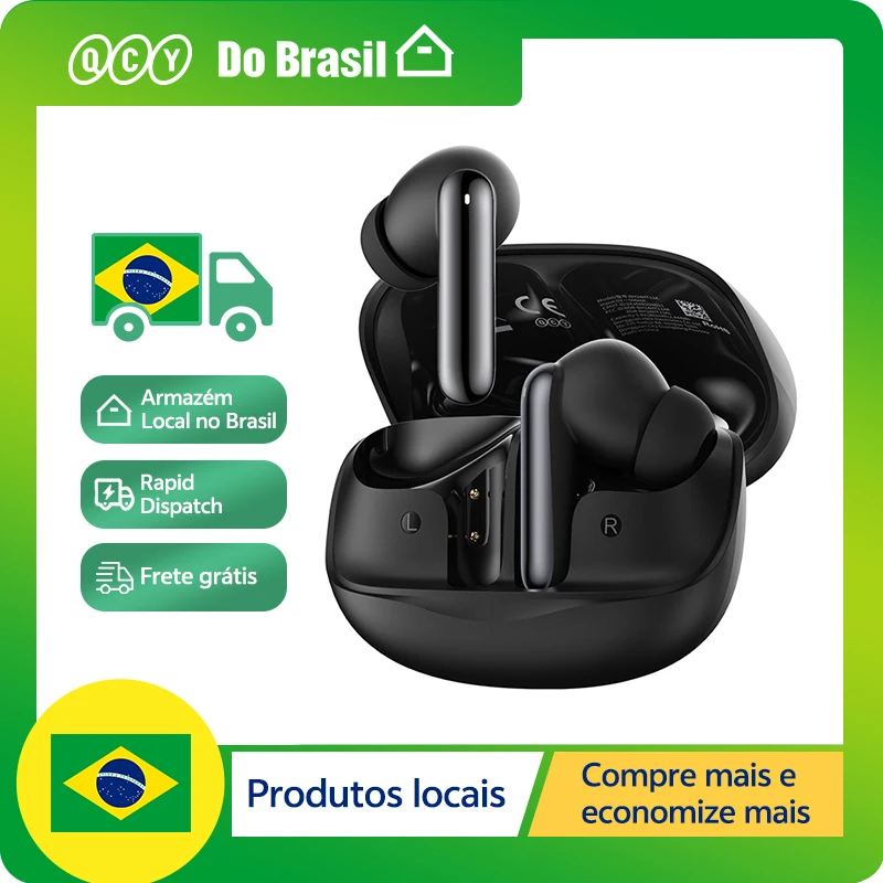 Qcy melobuds n50 anc bluetooth 5.4 fones de ouvido sem fio cancelamento de ruído ativo 6 microfones chamada clara fones conexão multiponto