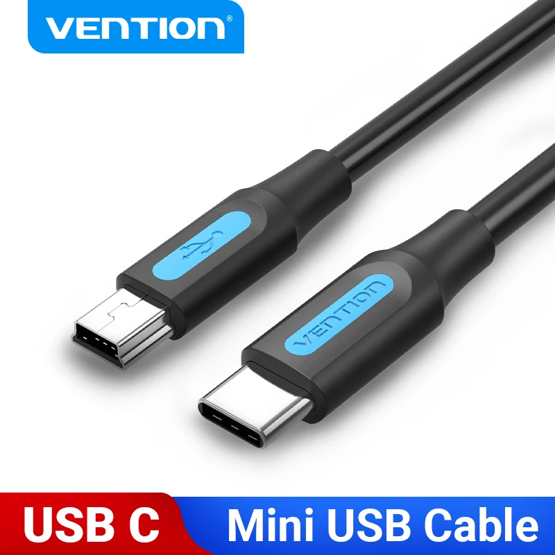 Cabo Adaptador Vention USB C para Mini USB Tipo C para Câmera Digital, MacBook Pro, MP3 Player, HDD - Cabo de Sincronização de Dados de Alta Velocidade Cabo Adaptador Vention USB C para Mini USB Tipo C para Câmera Digital, MacBook Pro, MP3 Player, HDD - Cabo de Sincronização de Dados de Alta Velocidade