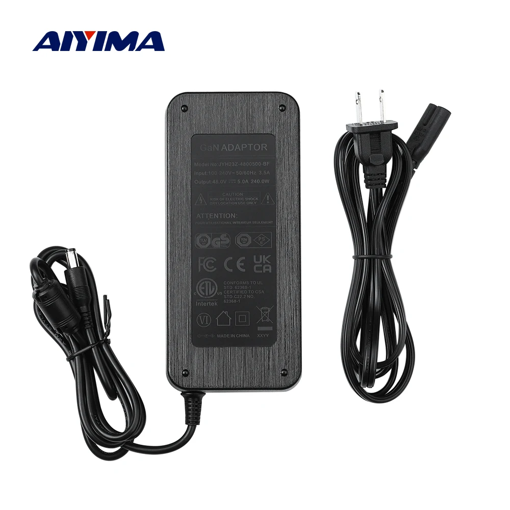 Aiyima amplificador gan adaptador de alimentação 48v 5a interruptor fonte alimentação plug para tpa3255 tas5630 som amp ue eua au reino unido AC100-240V