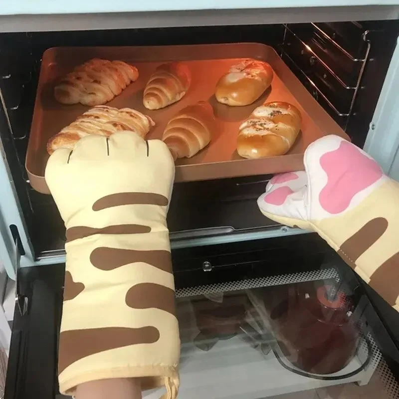 Luvas de microondas com design Cat Paw, Resistente ao calor, Antiderrapante Mitt de algodão, Ferramenta de cozimento de cozinha, Protetor de mão de isolamento Luvas de microondas com design Cat Paw, Resistente ao calor, Antiderrapante Mitt de algodão, Ferramenta de cozimento de cozinha, Protetor de mão de isolamento