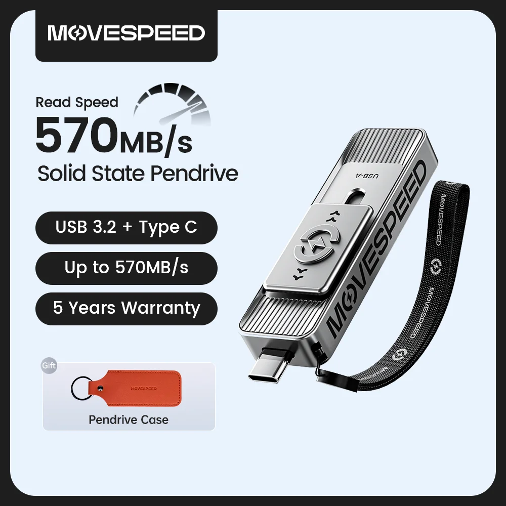 Movespeed sp05 570 mb/s usb tipo c unidade flash 2tb 1tb 512gb 256gb 128gb otg usb 3.2 gen 2 pendrive para iphone 15/16 computador portátil