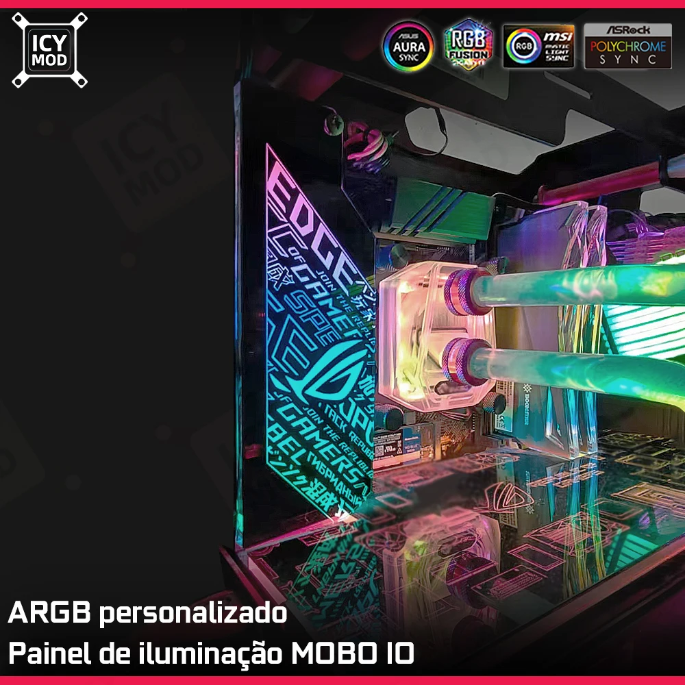 Painel IO Personalizável para Gabinete de PC, Painel Espelhado para Placa-Mãe, Iluminação ARGB 5V3PIN Personalizada para Cooler a Água, Painel de Iluminação para Placa-Mãe Personalizável Painel IO Personalizável para Gabinete de PC, Painel Espelhado para Placa-Mãe, Iluminação ARGB 5V3PIN Personalizada para Cooler a Água, Painel de Iluminação para Placa-Mãe Personalizável