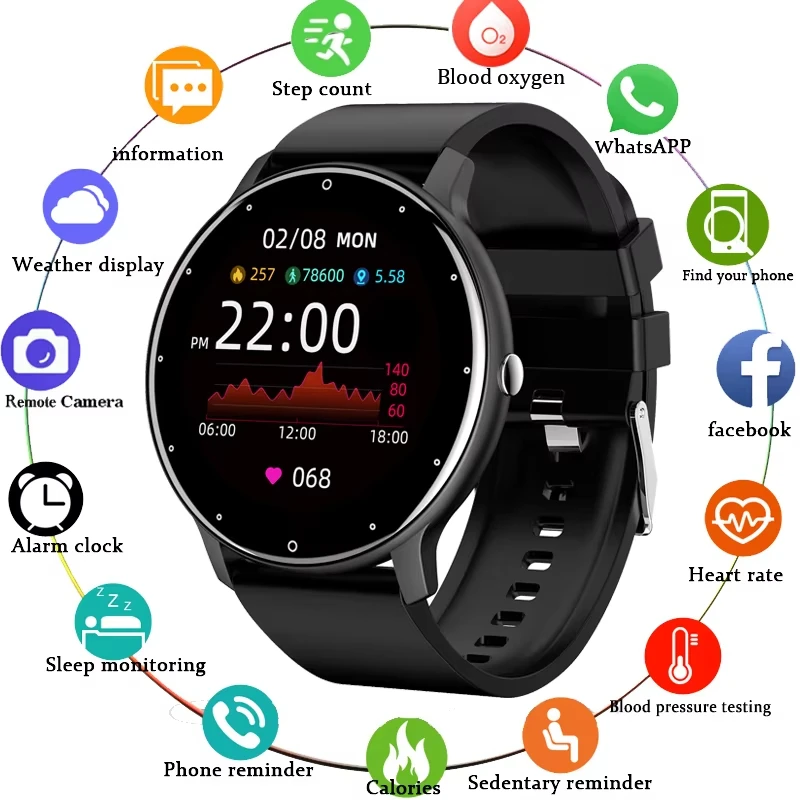 Relógio Inteligente LIGE para Mulheres e Homens com Tela Touchscreen Completa, Chamada Bluetooth, Smartwatch à Prova d'Água, Rastreador de Fitness para Android e iOS Relógio Inteligente LIGE para Mulheres e Homens com Tela Touchscreen Completa, Chamada Bluetooth, Smartwatch à Prova d'Água, Rastreador de Fitness para Android e iOS