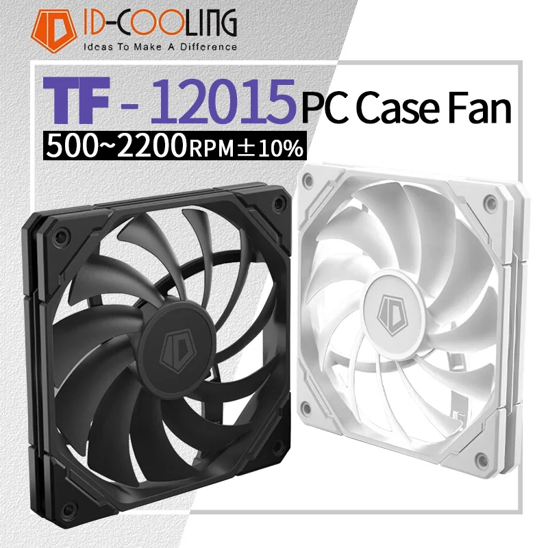 ID COOLING TF-12015 Ventilador de chassi 12V 4Pin PWM 500-2200RPM Silencioso Alto volume de ar Ultra fino Espessura 15MM PC Case CPU Cooler Fan ID COOLING TF-12015 Ventilador de chassi 12V 4Pin PWM 500-2200RPM Silencioso Alto volume de ar Ultra fino Espessura 15MM PC Case CPU Cooler Fan