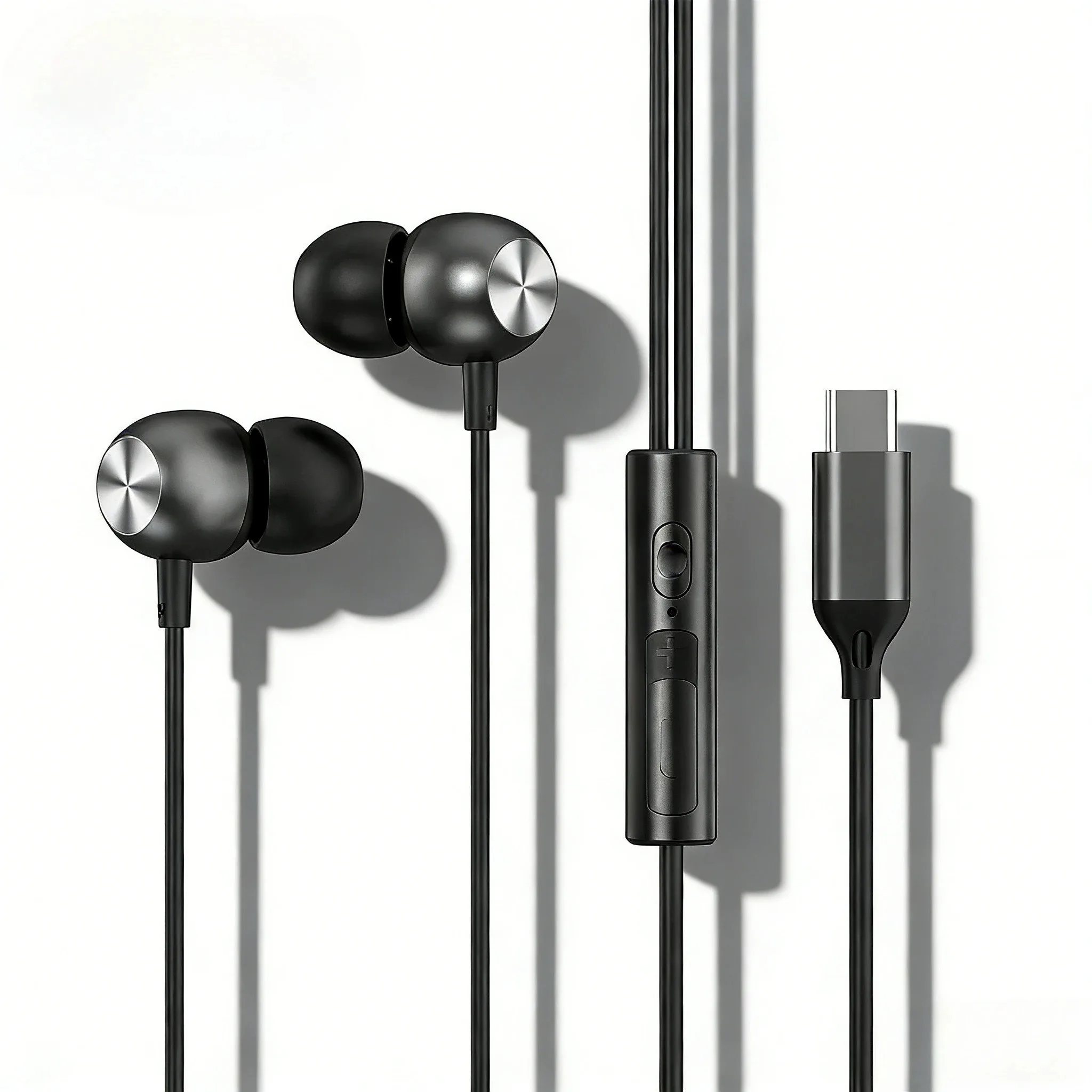 Fones de ouvido intra-auriculares com fio, para 3.5mm, USB tipo C, HIFI, estéreo, esportivos, com cancelamento de ruído, com microfone.