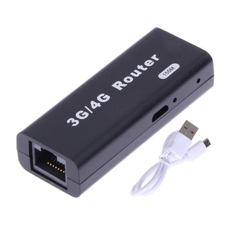 Mini Hotspot WiFi portátil com cabo USB, roteador sem fio, 150Mbps, RJ45, 3G, 4G