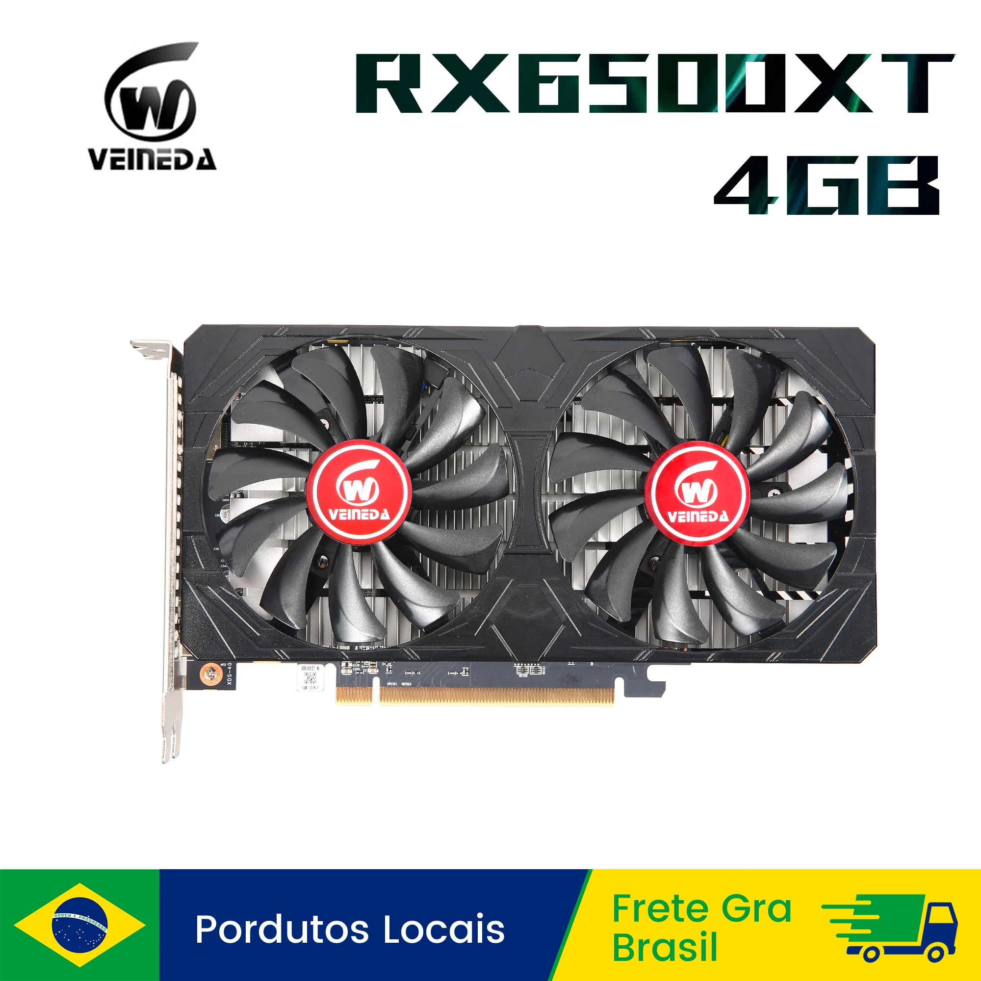 Placas gráficas Veineda RX 6500 XT 4GB GPU 6nm GDDR6 rx6500xt 4g Placa de vídeo Desktop PC VGA Jogo de computador para AMD Radeon Placas gráficas Veineda RX 6500 XT 4GB GPU 6nm GDDR6 rx6500xt 4g Placa de vídeo Desktop PC VGA Jogo de computador para AMD Radeon