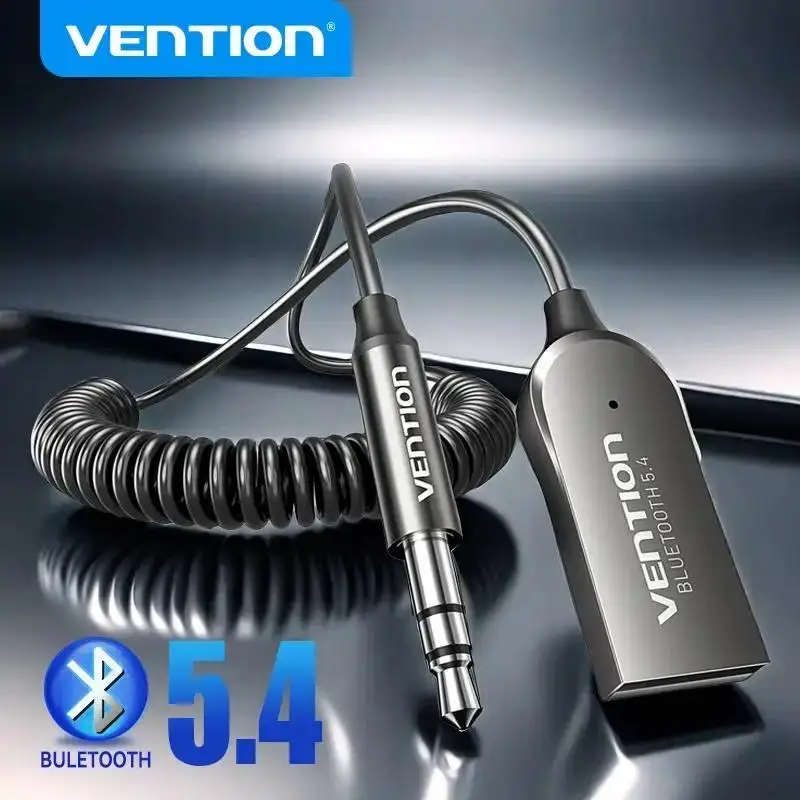 Vention bluetooth 5.4 aux adaptador sem fio carro receptor bluetooth usb para 3.5mm jack áudio música microfone handsfree para alto-falante do carro Vention bluetooth 5.4 aux adaptador sem fio carro receptor bluetooth usb para 3.5mm jack áudio música microfone handsfree para alto-falante do carro