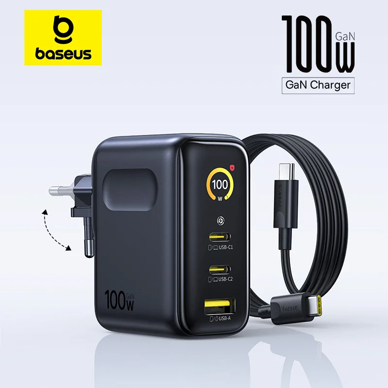 Carregador rápido baseus 100w para iphone 17 16, xiaomi, samsung, laptop, tablet, carregador pd, carregador de telefone usb