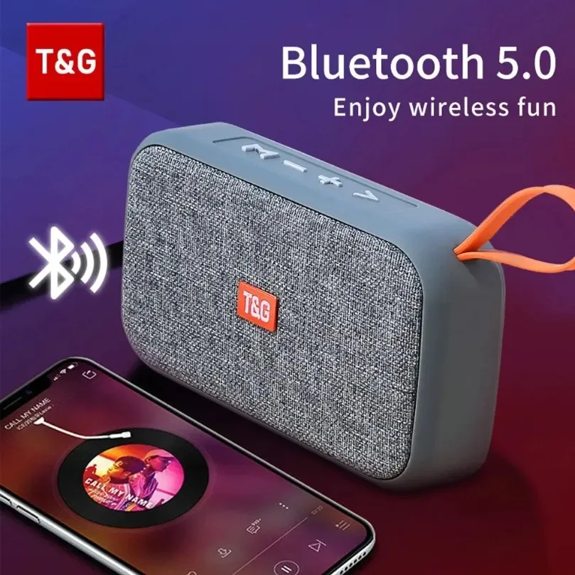 Caixa de Som TG506 Portátil Mini Sem Fio Bluetooth 5.0, Alto-falante HIFI para Uso Interno e Externo, Suporte para Cartão TF, Rádio FM, À Prova d'Água