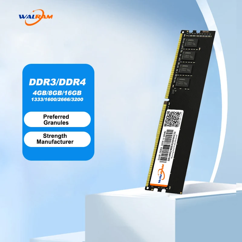 Memória RAM Walram DDR3 8GB 4GB 1600MHz, Memória Interna para Computador DDR4 2666MHz 3200MHz 16GB 32GB Udimm para PC Desktop
