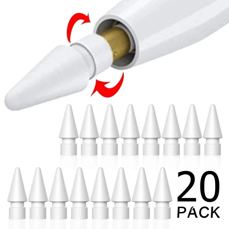 Ponta de Substituição Dupla Camada para Apple Pencil 1ª e 2ª Geração, Pontas para iPencil, Caneta Stylus para iPad