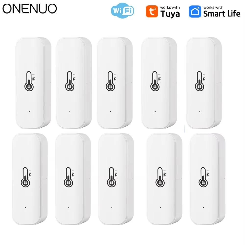 Tuya wifi sensor de umidade temperatura vida inteligente monitor remoto para casa inteligente trabalho com alexa google assistente