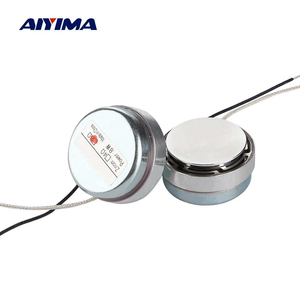 Aiyima 2 peças 30mm alto-falante de ressonância de vibração 8 ohm 8w mini alto-falantes de gama completa diy driver de sistema de som de home theater