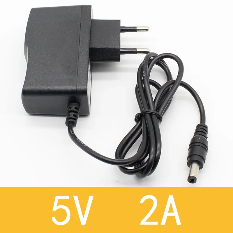 1PCS 5V2A Novo Adaptador Conversor AC 100V-240V para DC 5V 2A 2000mA Fonte de Alimentação Plugue EU DC 5.5mm X 2.1mm