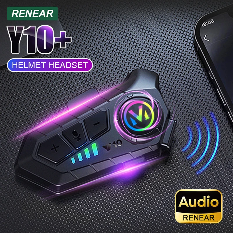 Fone de ouvido 3D para capacete de motocicleta, com led, bluetooth 5.3, estéreo, à prova d'água, para android, ios, smartphone, universal Fone de ouvido 3D para capacete de motocicleta, com led, bluetooth 5.3, estéreo, à prova d'água, para android, ios, smartphone, universal