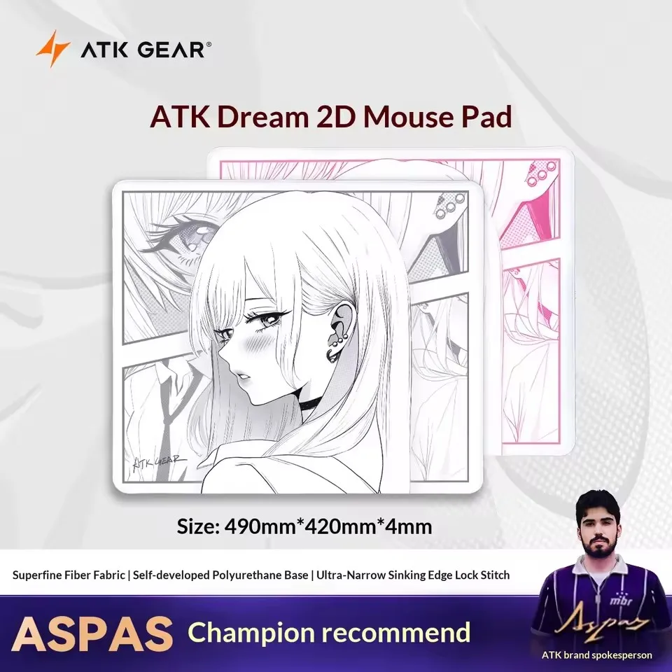 Mouse Pad ATK Anime FPS Grande Neutro Equilibrado para Jogos de Esports 490x420x4mm