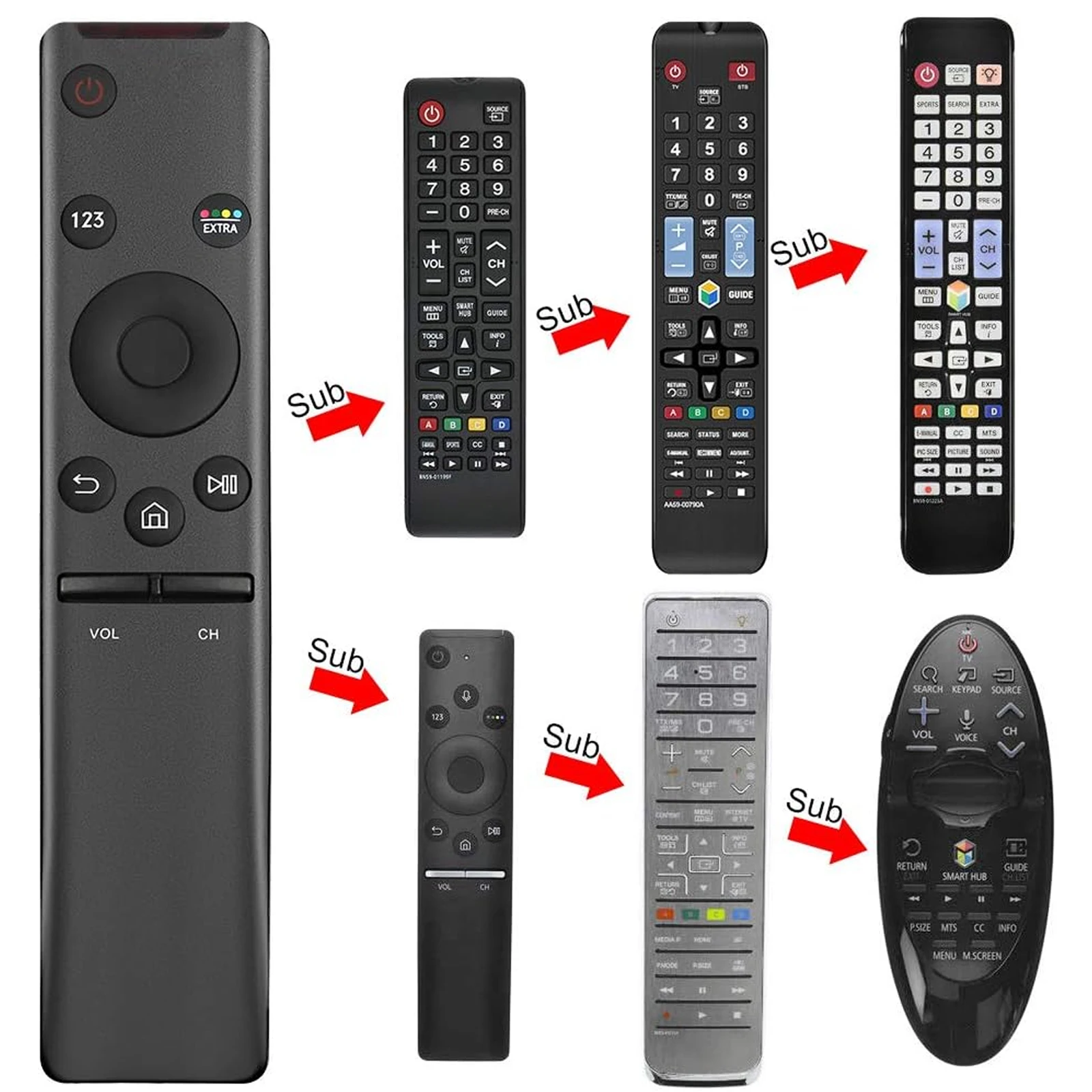 BN59-01259B BN59-01259D SUBSTITUTO PARA CONTROLE REMOTO DE TV SMART SAMSG HD 4K BN59-01259E BN59-01258E BN59-01260A BN59-01266A