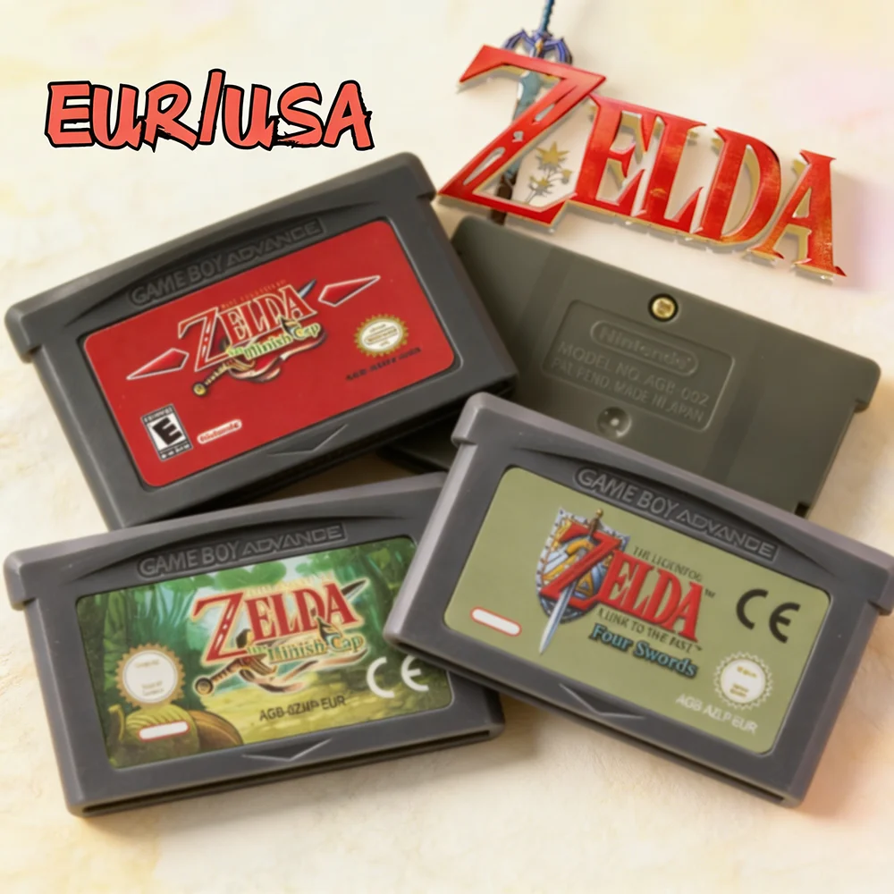 Cartucho de Jogo Zelda GBA 32 Bits para Console de Videogame - The Legend of Zelda: Link to the Past, Awakening DX, Minish Cap