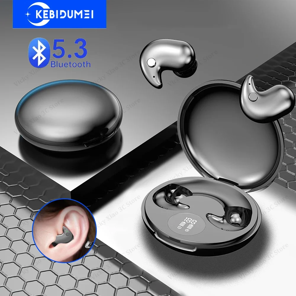 Fones de Ouvido Invisíveis KEBIDUMEI Bluetooth 5.3 Mini Earbuds para Quem Dorme de Lado TWS Sem Fio à Prova d'Água HiFi Estéreo Fones de Ouvido Invisíveis KEBIDUMEI Bluetooth 5.3 Mini Earbuds para Quem Dorme de Lado TWS Sem Fio à Prova d'Água HiFi Estéreo