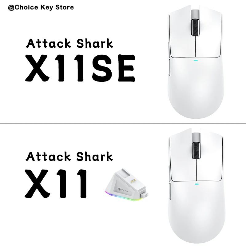 Mouse Gamer Sem Fio ATTACK SHARK X11 X11SE 22K DPI Sensor PAW3311 Leve Tri-modo Bluetooth com Fio Encoder TTC