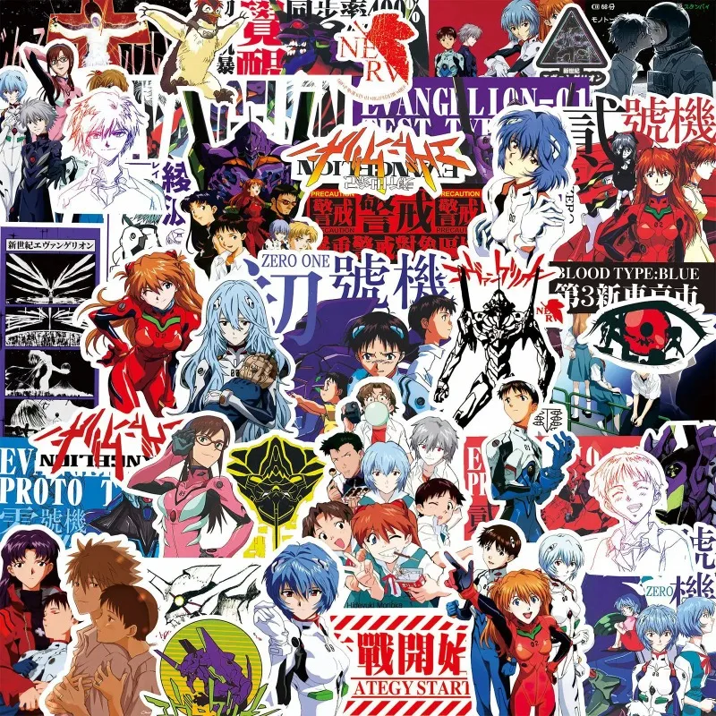 70/75PCS Adesivos Clássicos de Anime Neon Genesis Evangelion em Preto e Branco para Cadernos, Skateboards e Bicicletas 70/75PCS Adesivos Clássicos de Anime Neon Genesis Evangelion em Preto e Branco para Cadernos, Skateboards e Bicicletas