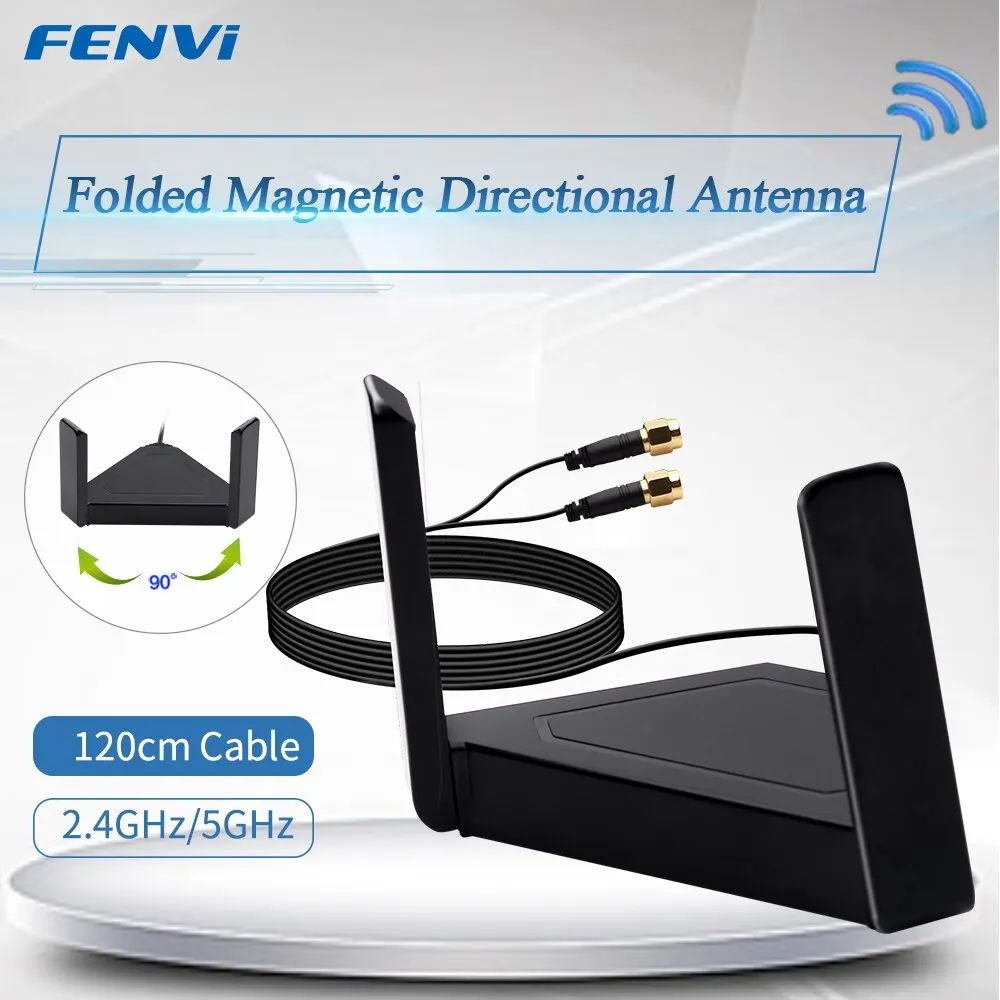 Fengvi-Cabo de antena dual-band, 2.4g/5ghz, para desktop pci-e, adaptador wifi, rp sma, antena magnética rotativa externa, roteador ax210