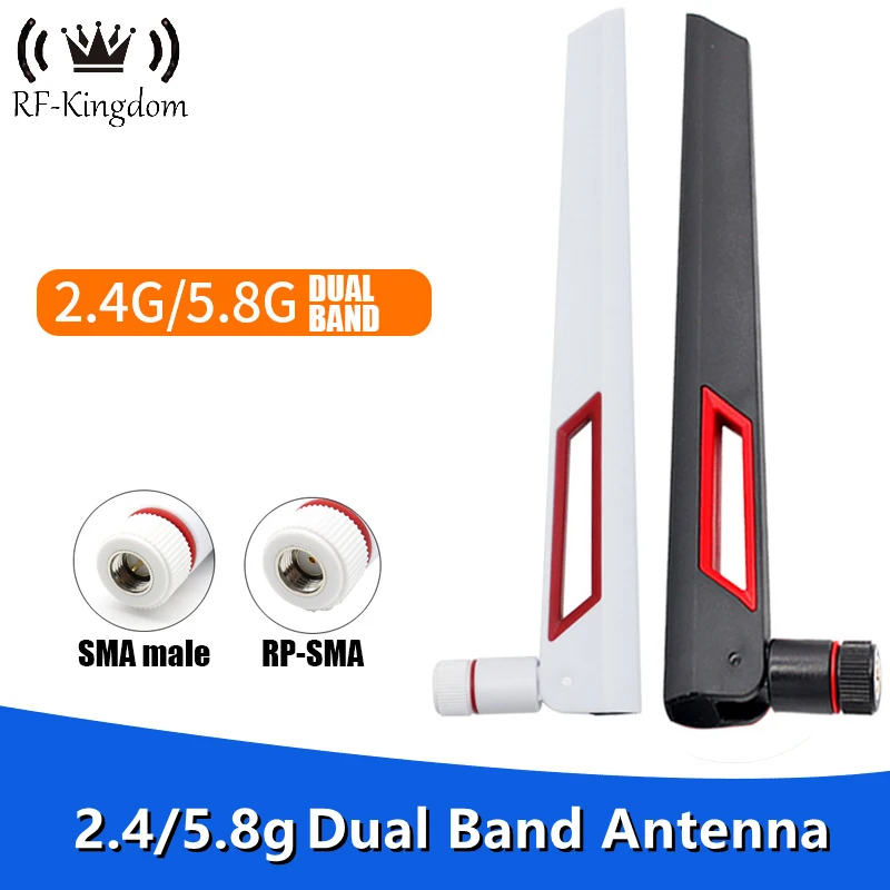 Antena WiFi Dual Band 12 DBi 2.4G 5G 5.8GHz SMA Masculino/RP-SMA Masculino Amplificador de Sinal Universal para Roteador WLAN