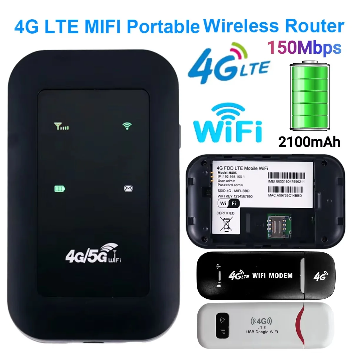 Repetidor WiFi Amplificador de Sinal Expansor de Rede, Mobile Hotspot Pocket, Modem Mifi sem fio, slot para cartão SIM, 4G LTE Router, 150Mbps Repetidor WiFi Amplificador de Sinal Expansor de Rede, Mobile Hotspot Pocket, Modem Mifi sem fio, slot para cartão SIM, 4G LTE Router, 150Mbps