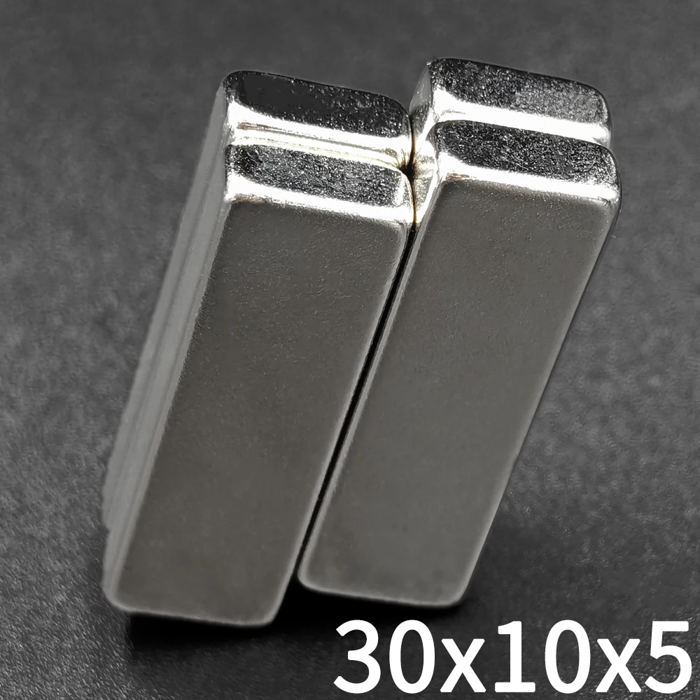 5/10 pces 30x10x5 ímã 30mm x 10mm x 5mm bloco super poderoso forte magnético permanente para geladeira, diy, construção, ciência