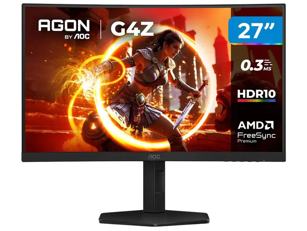 Monitor Gamer Curvo AOC Gaming C27G4Z/P 27" Full HD 300Hz 0,3ms HDMI C27G4Z/P/57 - Bivolt