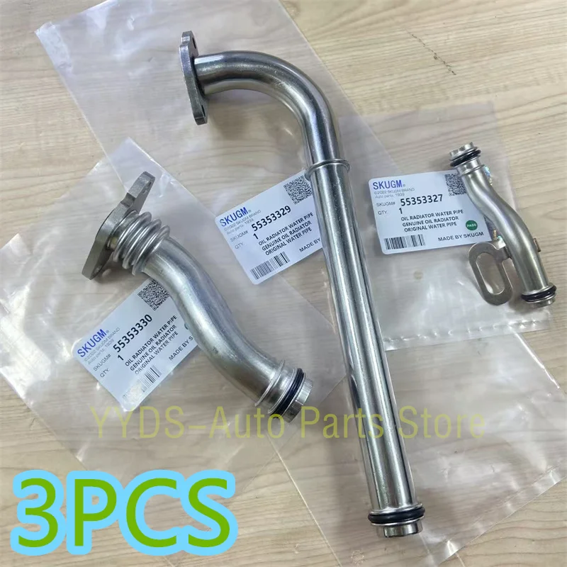 Tubo refrigerador de óleo de água refrigerante do motor 3 peças para Chevrolet Cruze Opel Astra 55353329 55353327 55353330
