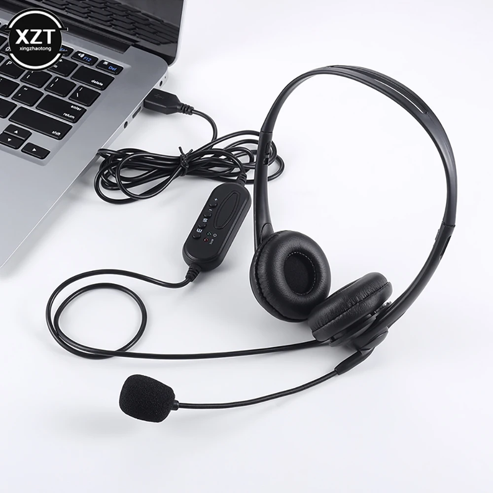 3.5mm computador portátil fone de ouvido com cancelamento de ruído microfone conversando rede ensino vídeo conferência usb com fio fones de ouvido