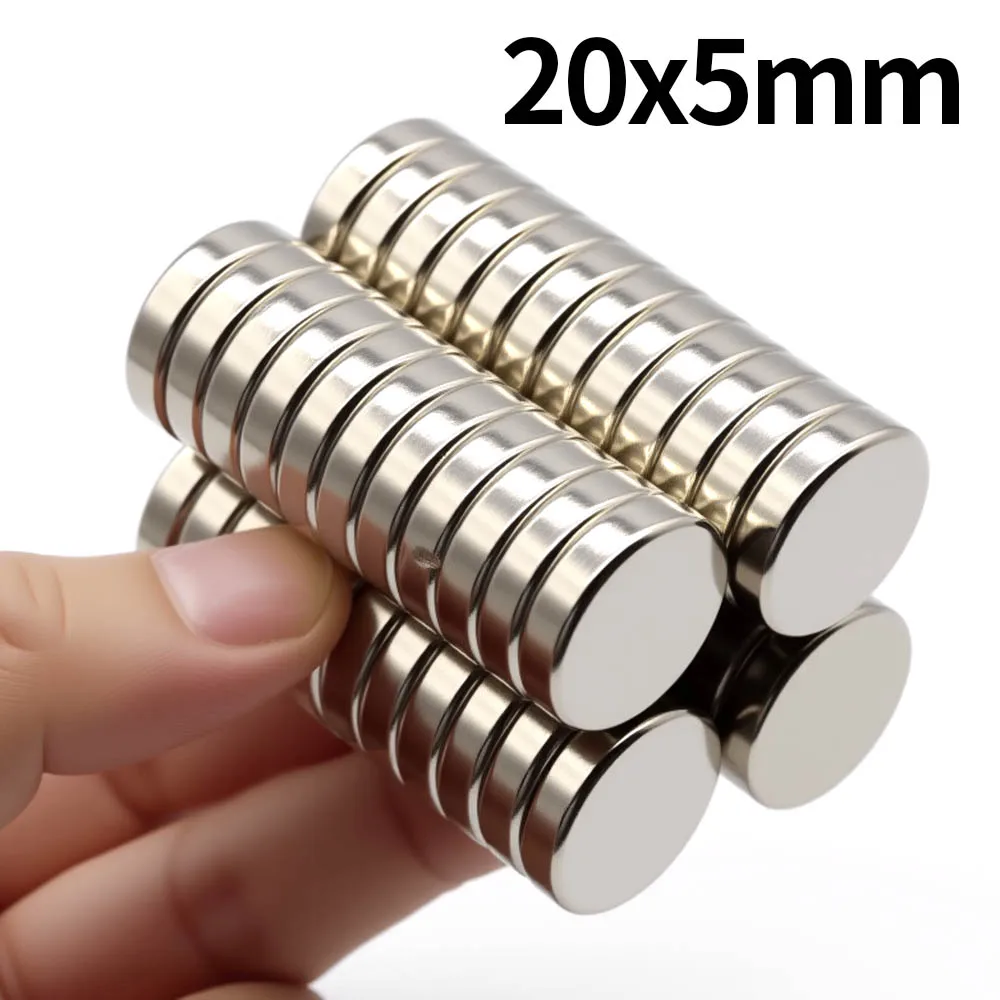 Ímã de neodímio super forte 20x5mm n35 ndfeb imanes magnéticos permanentes redondos ímãs poderosos ímã de geladeira