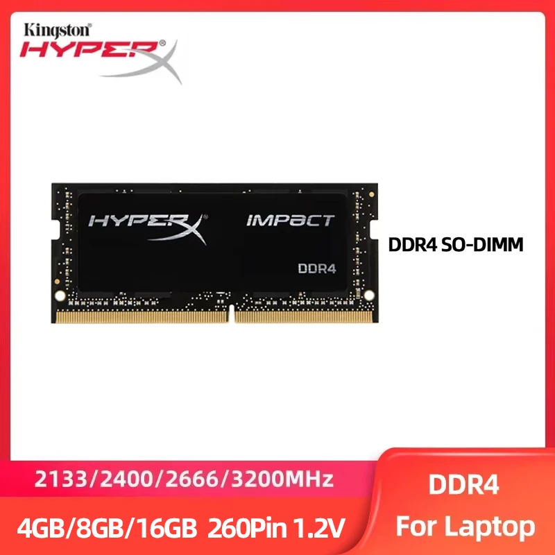 Memória HyperX DDR4 4GB 8GB 16GB 3200 2666 2400 2133Mhz RAM para Laptop PC4-25600 SO-DIMM 260Pin 1.2V
