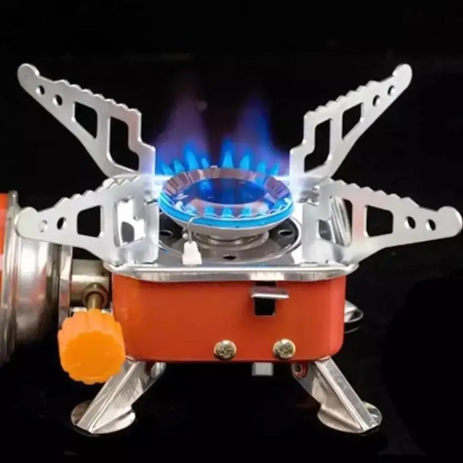 Churrasco forno a gás fogão de cozinha portátil ao ar livre acampamento queimador cozinha utensílios de cozinha viagem piquenique aço inoxidável quadrado dobrável