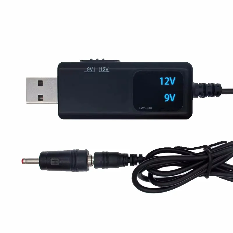 Conversor de impulso usb dc 5v para 9v 12v cabo conversor usb step-up + conector 3.5x1.35mm para fonte de alimentação/carregador/conversor de energia
