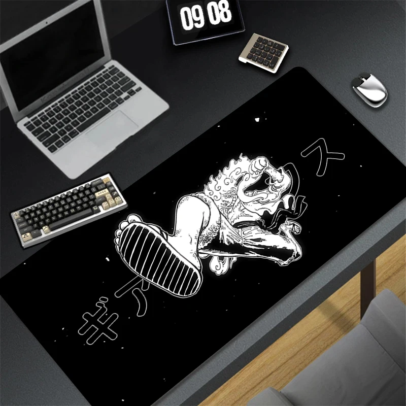 Mouse pad preto e branco para jogos, tapete de borracha luffy para mesa, antiderrapante, pc, laptop, peça única, acessórios de mesa para gamer Mouse pad preto e branco para jogos, tapete de borracha luffy para mesa, antiderrapante, pc, laptop, peça única, acessórios de mesa para gamer