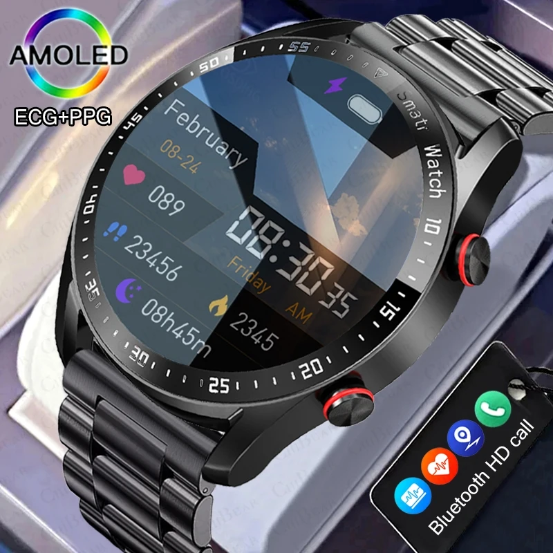 Relógio Inteligente Esportivo para Homens e Mulheres com Tela HD, ECG+PPG, Chamada Bluetooth, Rastreador GPS, Monitor de Frequência Cardíaca, IP68 à Prova d'Água, SmartWatch 2026 Novo