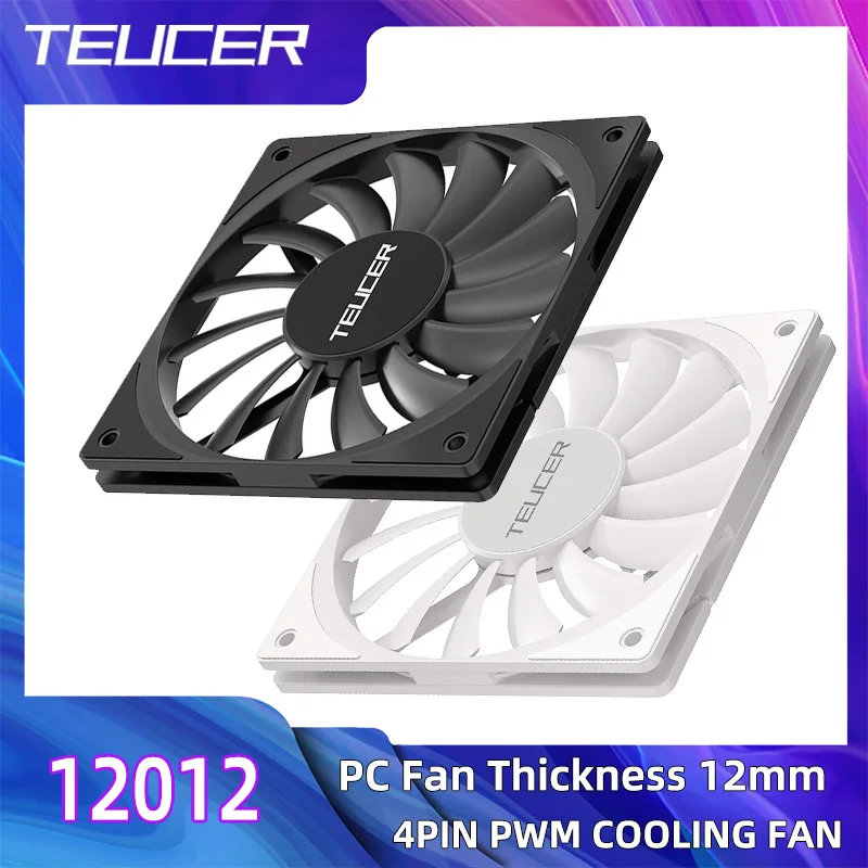Teucer TE-12012 ventilador de refrigeração ultrafino 120x120x12mm tamanho ultrafino baixo ruído 4pin pwm para computador desktop cpu cooler