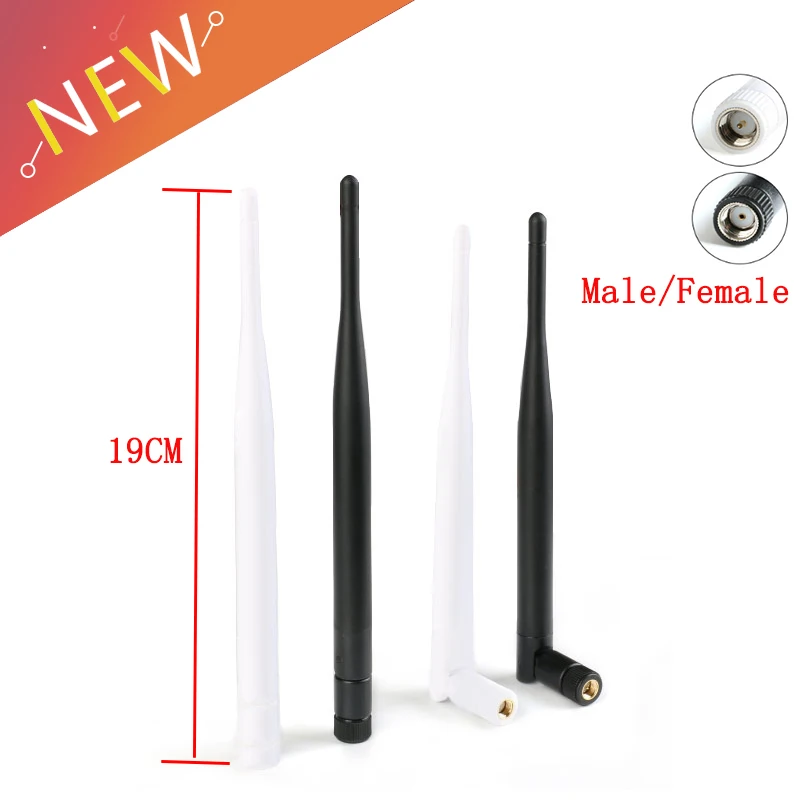 Omni WiFi Antena Aérea, 2.4GHz, 6dBi, RP-SMA, Bluetooth, Masculino, Feminino, Roteador Sem Fio, Conector, IEEE, WLAN, WiMAX, MIMO, 2.4G