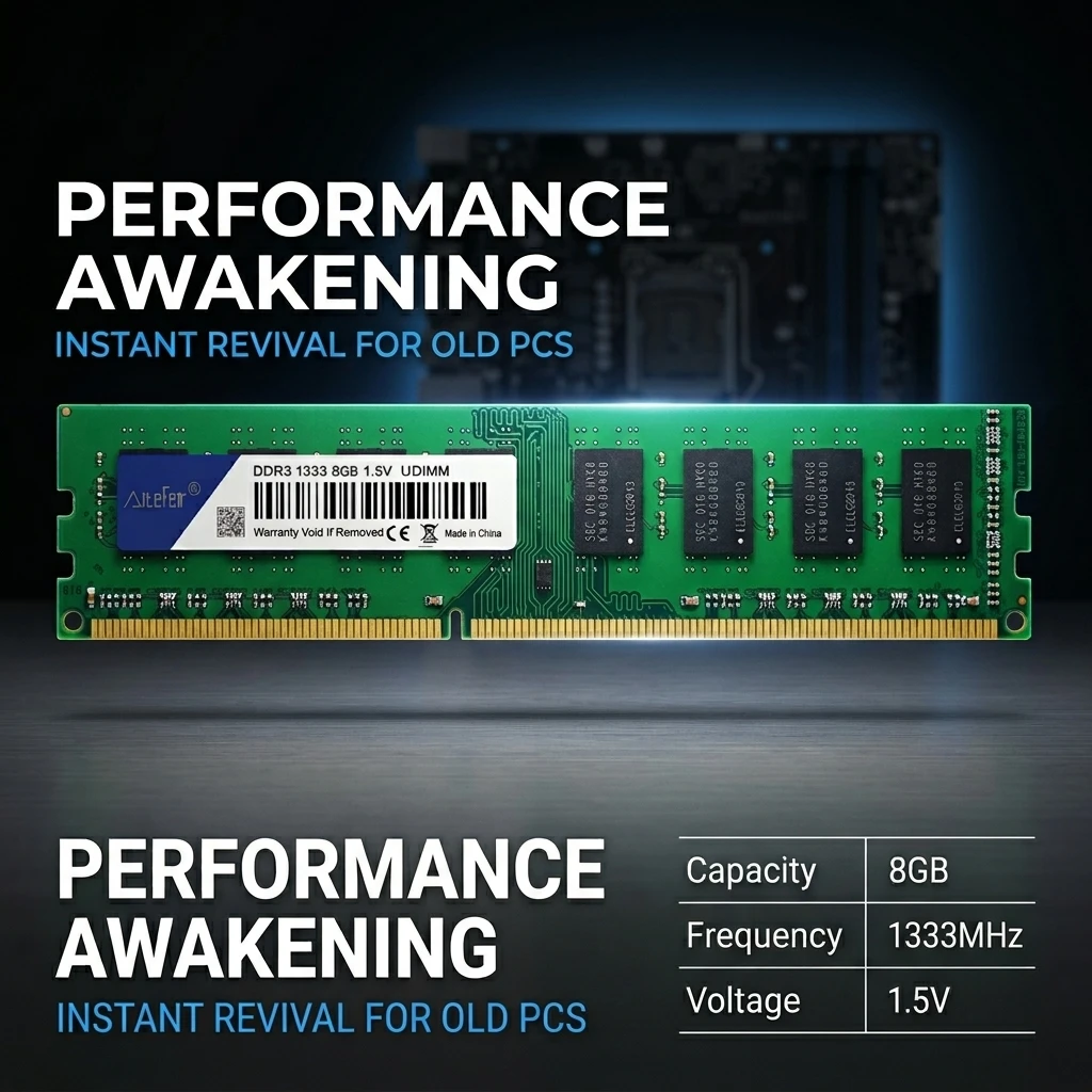 Memória Desktop 8GB DDR3 1333MHz AiteFeir 1.5V DIMM RAM Plug and Play para Computadores Antigos