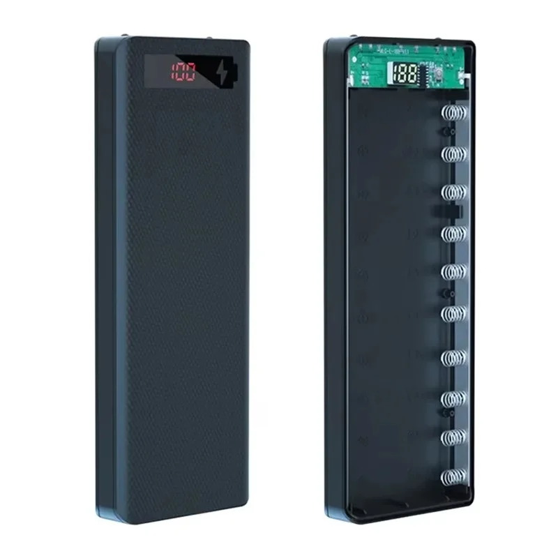 8/10X Power Bank Caixa de Bateria 18650, Caixa de Armazenamento de Bateria para Power Bank, Caixa para Powerbank, Carregador, Capa Protetora, Carregamento Duplo USB Tipo C 18650