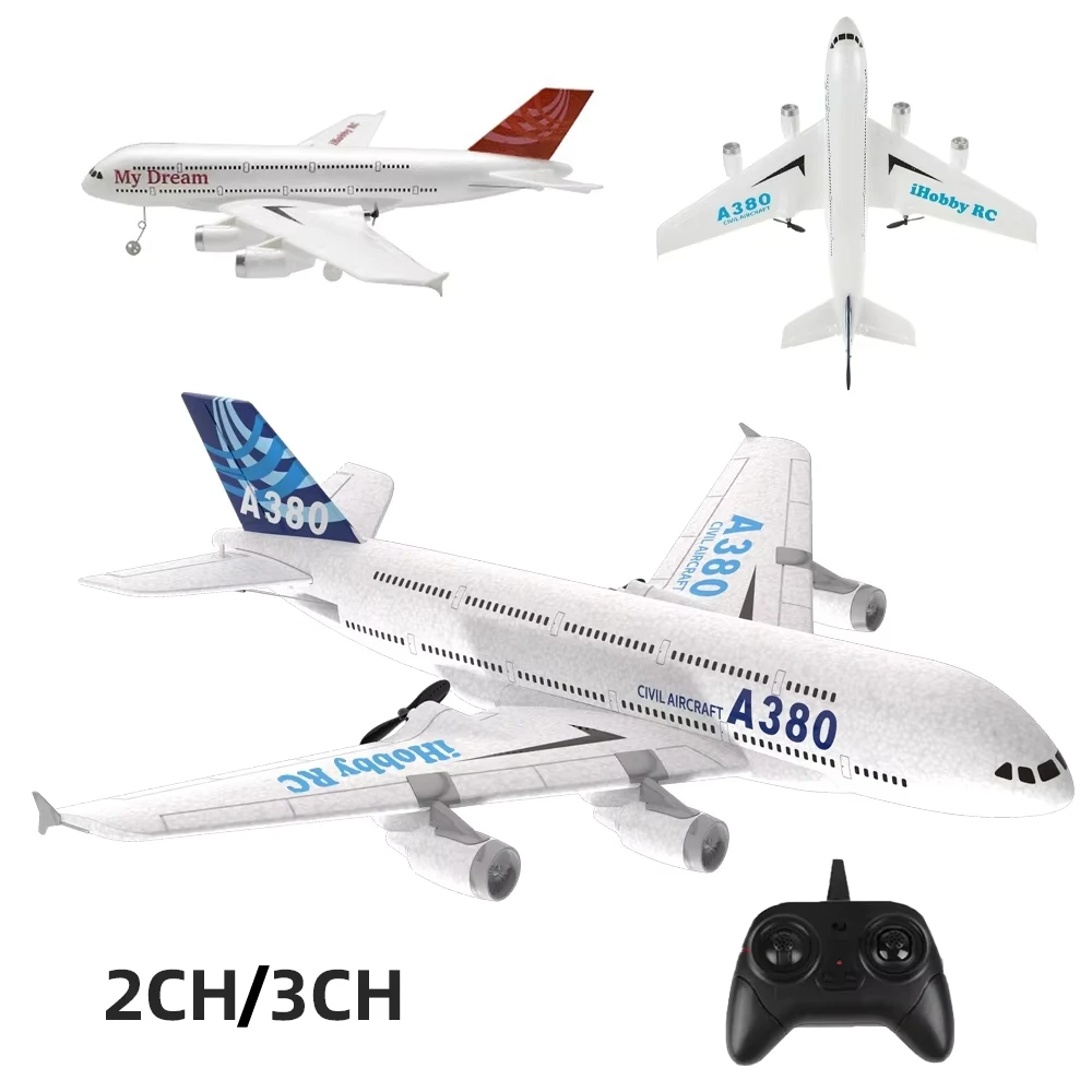 A380 2ch 3ch rc avião airbus epp espuma aeronave brinquedo 2.4g glide asa fixa rtf avião brinquedos ao ar livre drone crianças presentes de aniversário