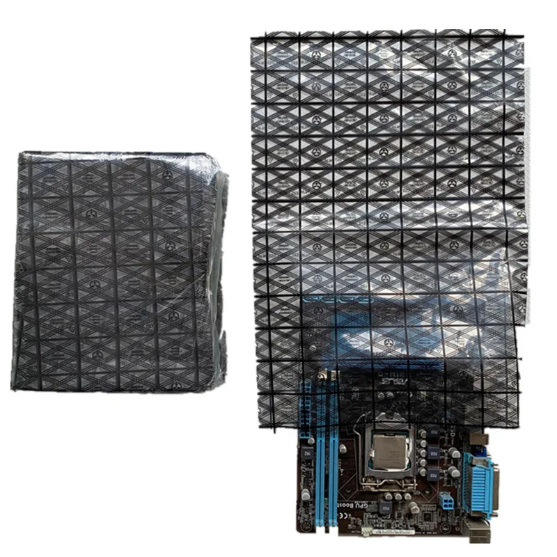 50 pçs selo de calor aberto superior 12x16 polegadas esd blindagem sacos antiestáticos placa-mãe placa de vídeo tela lcd sacos de pacote antiestático